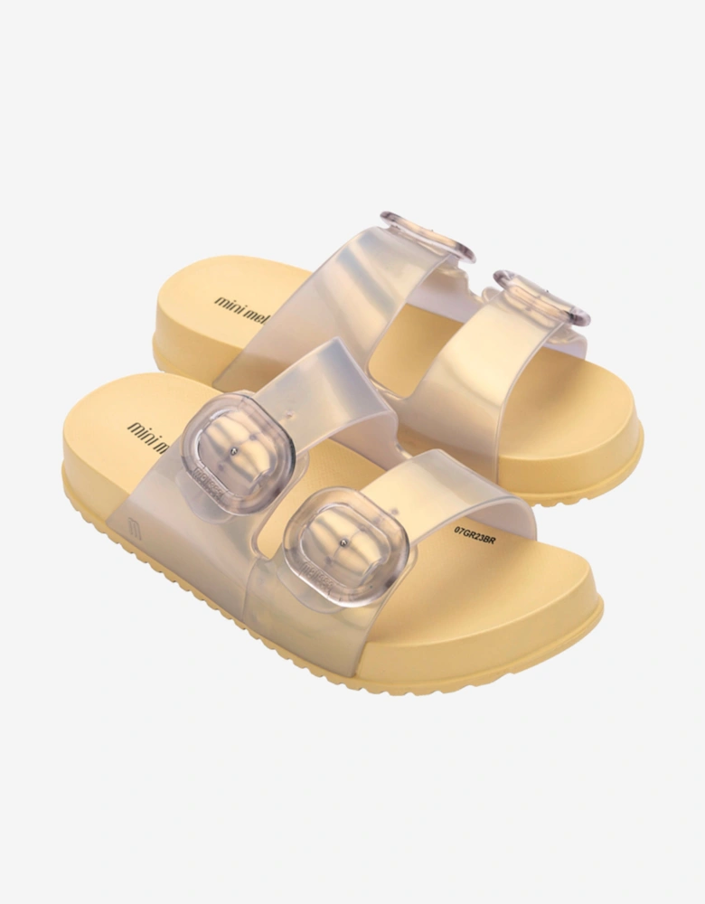 Girls Cozy Slide Sandals in Gold