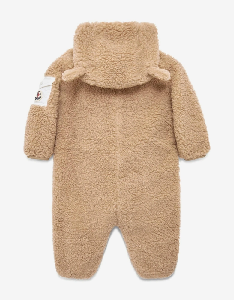 Baby Teddy Fleece Romper in Beige