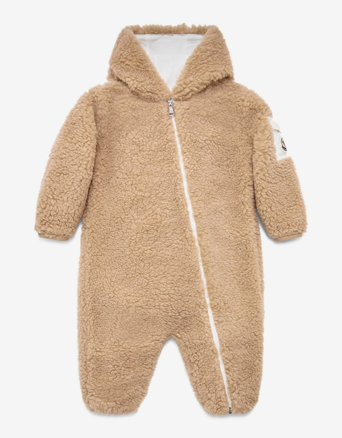Baby Teddy Fleece Romper in Beige, 5 of 4