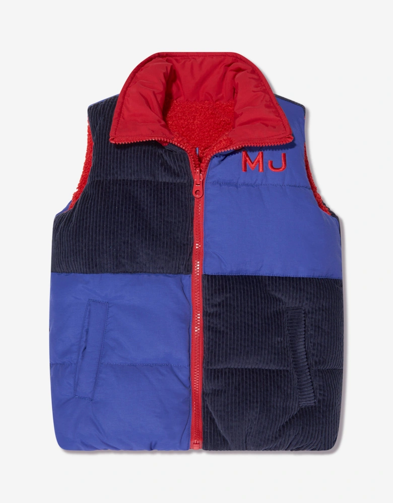 Boys Reversible Puffer Gilet in Blue