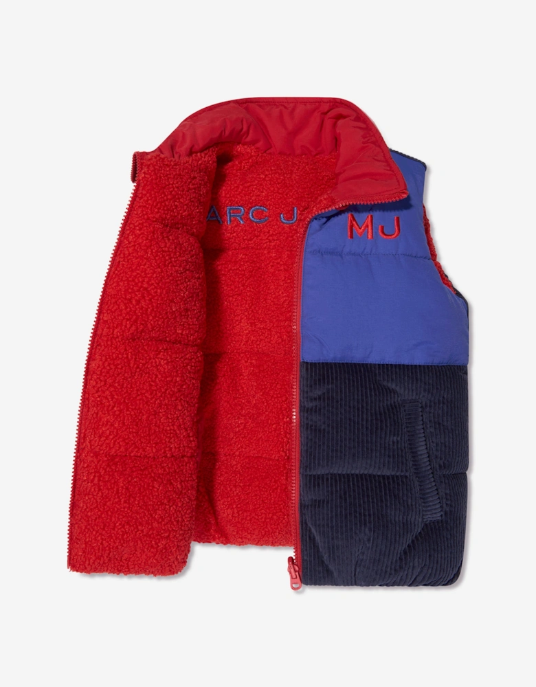 Boys Reversible Puffer Gilet in Blue