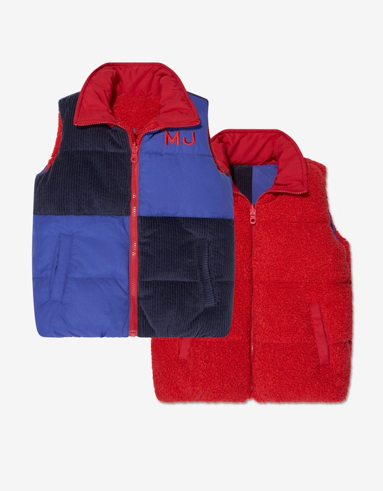 Boys Reversible Puffer Gilet in Blue