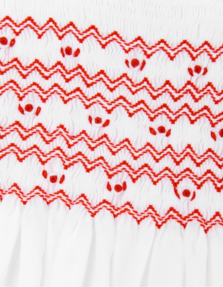 Girls Smocked Dress in White