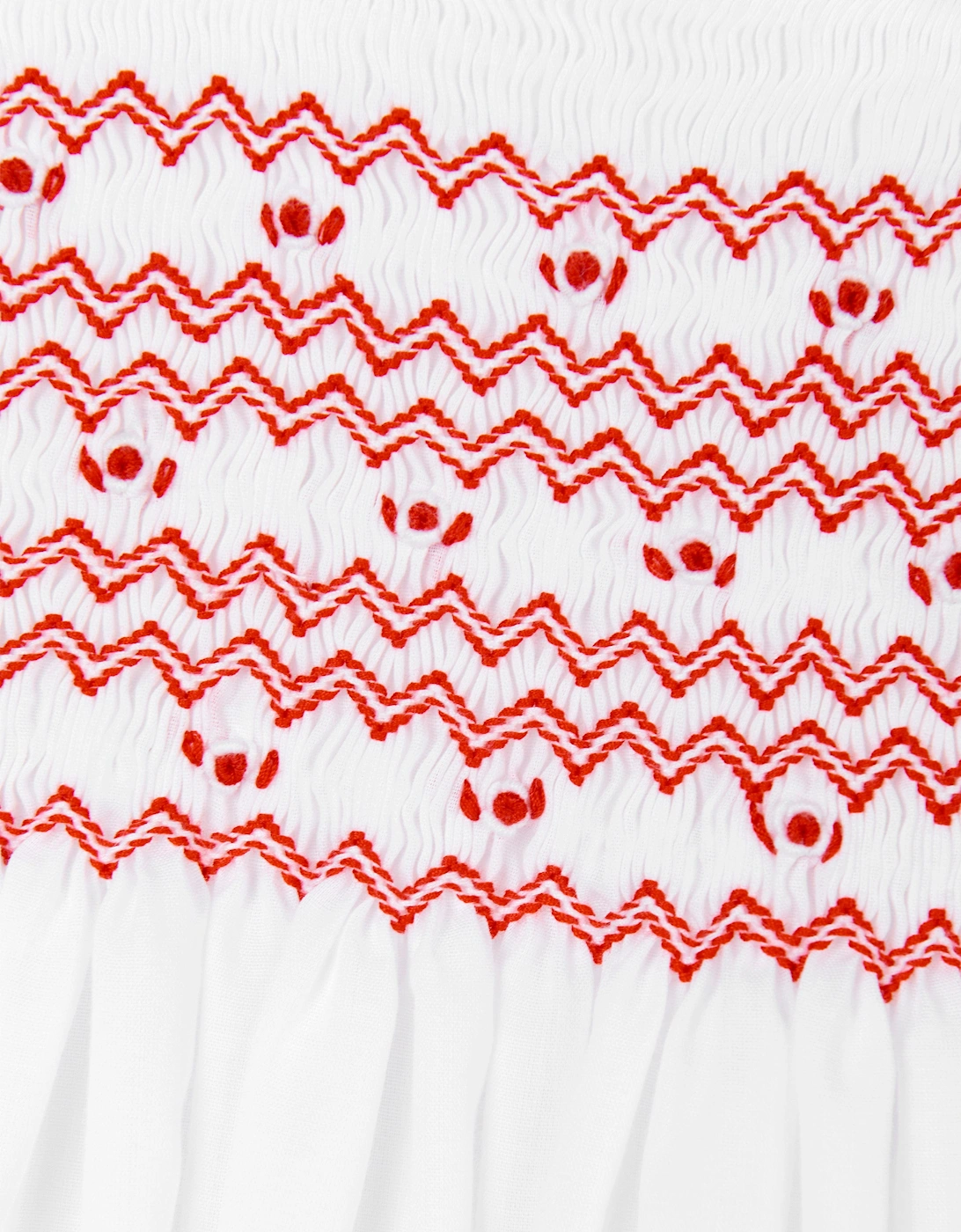 Girls Smocked Dress in White