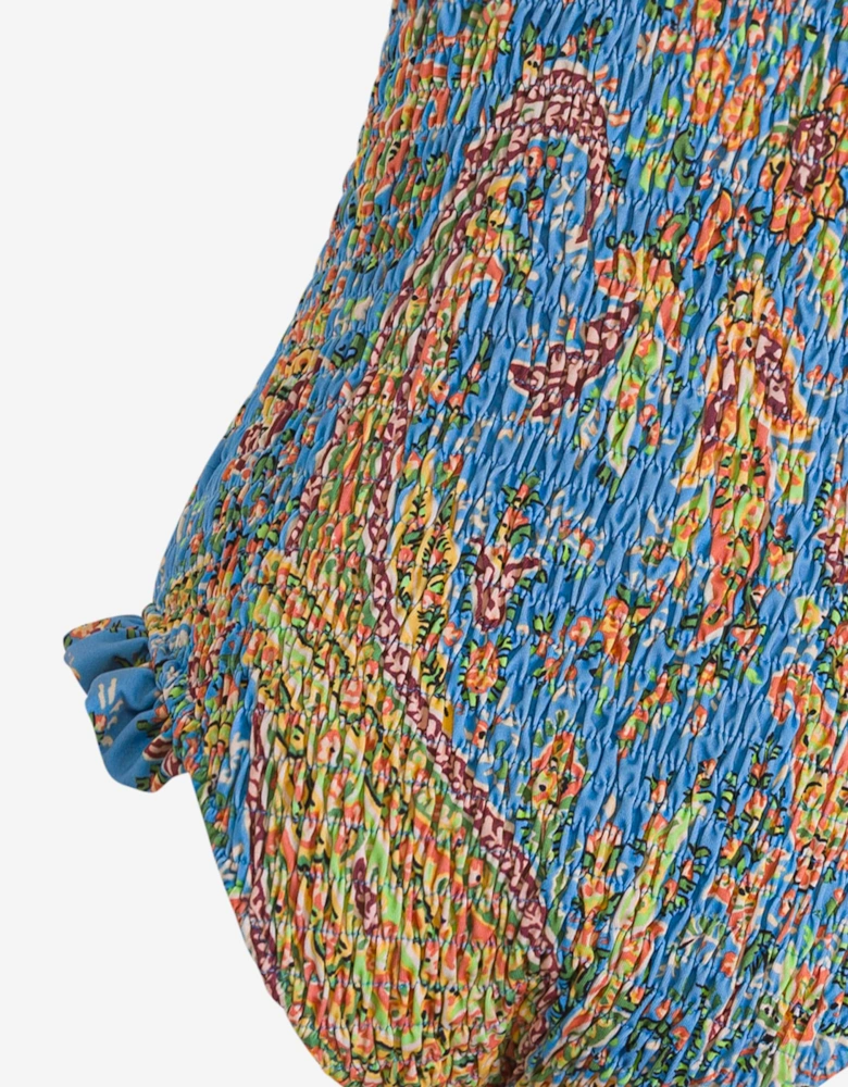 Girls Floral Paisley Swimsuit in Blue