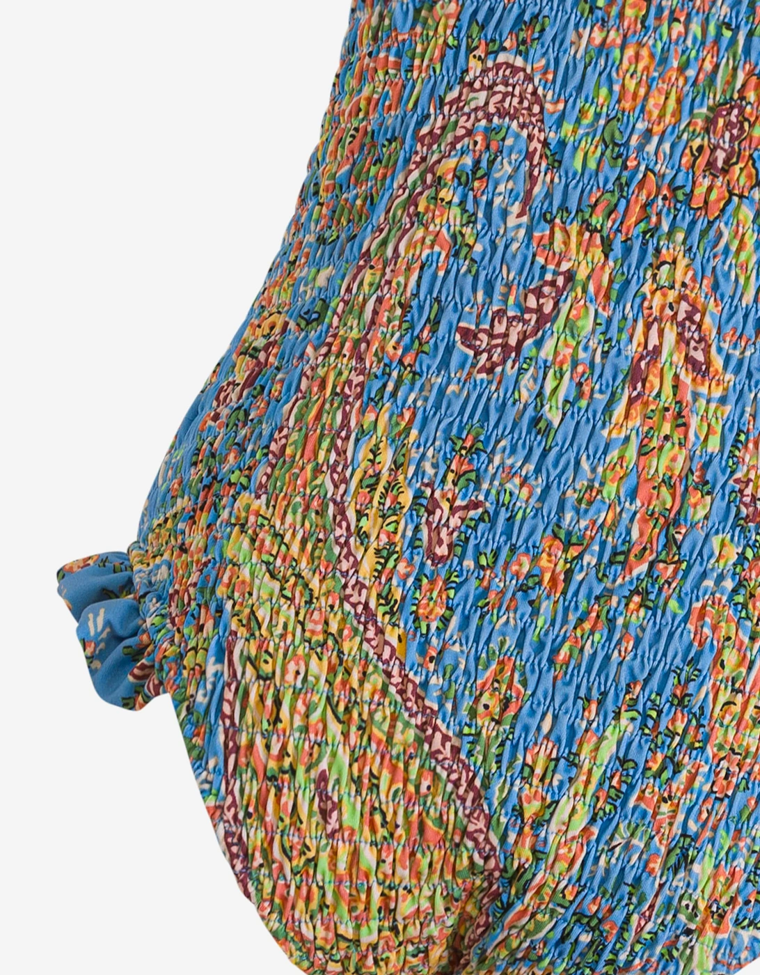 Girls Floral Paisley Swimsuit in Blue