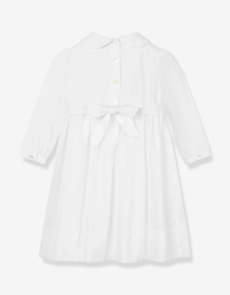 Girls Smocked Dress in White