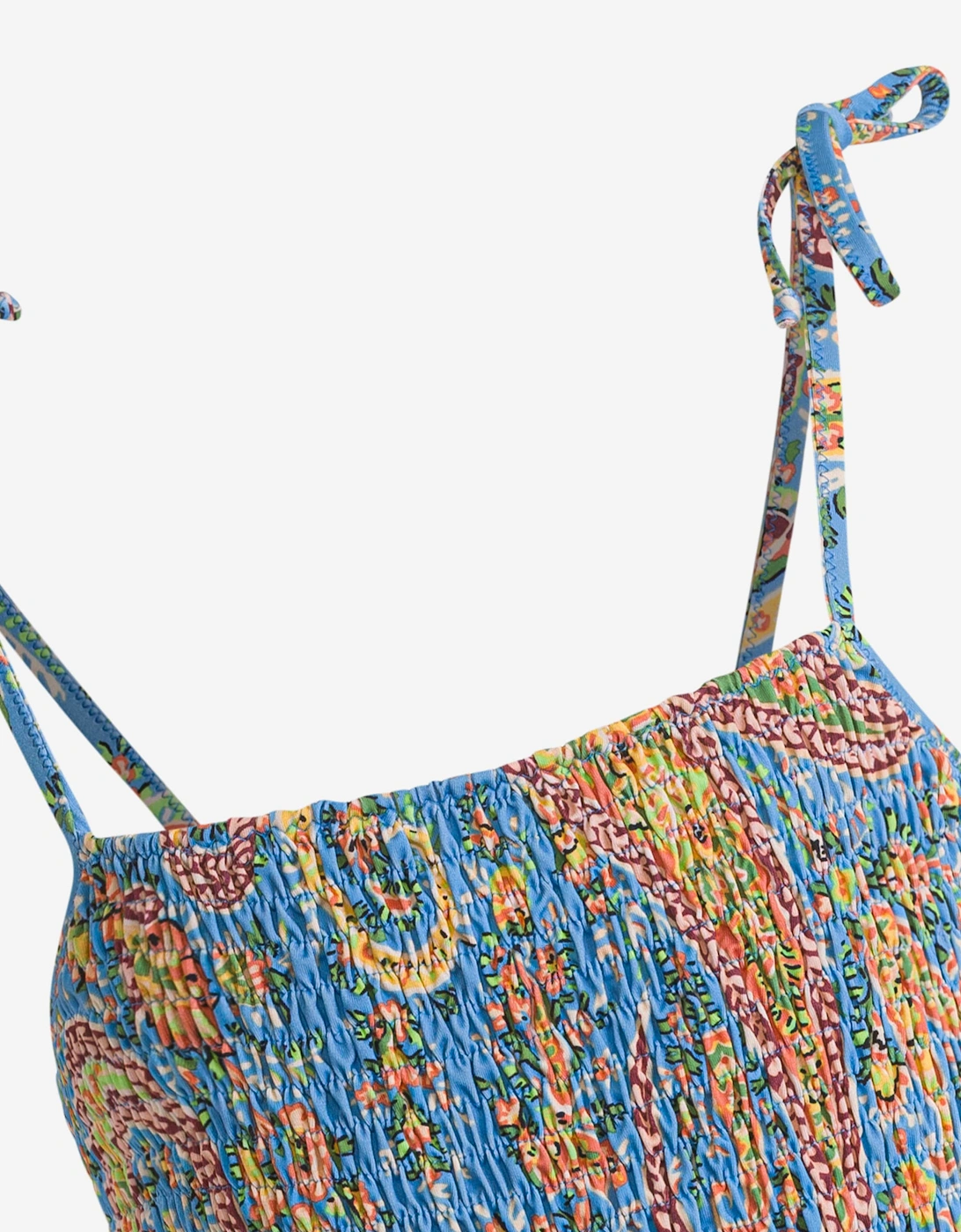 Girls Floral Paisley Swimsuit in Blue