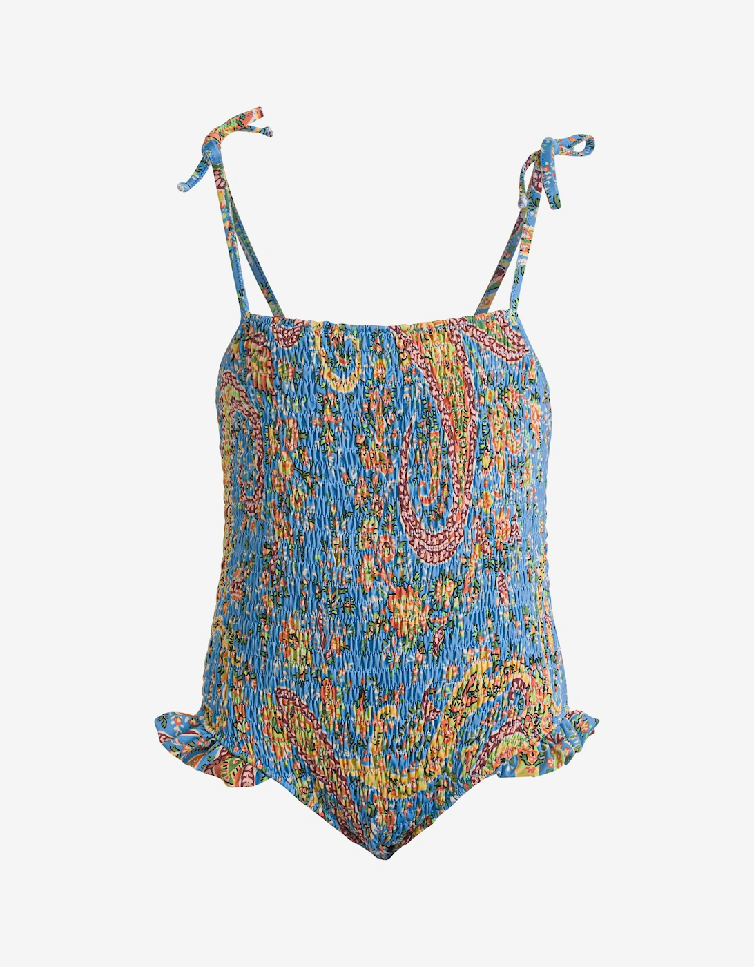 Girls Floral Paisley Swimsuit in Blue, 5 of 4