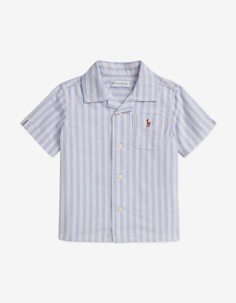 Baby Boys Oxford Shirt and Shorts Set in Blue
