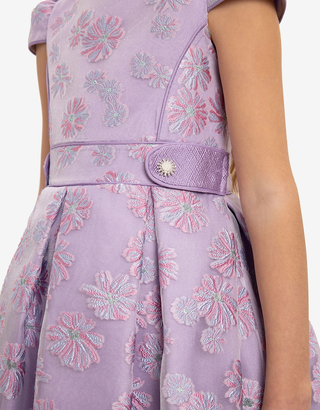 Girls Stylish Dress with Matching Bag in Purple