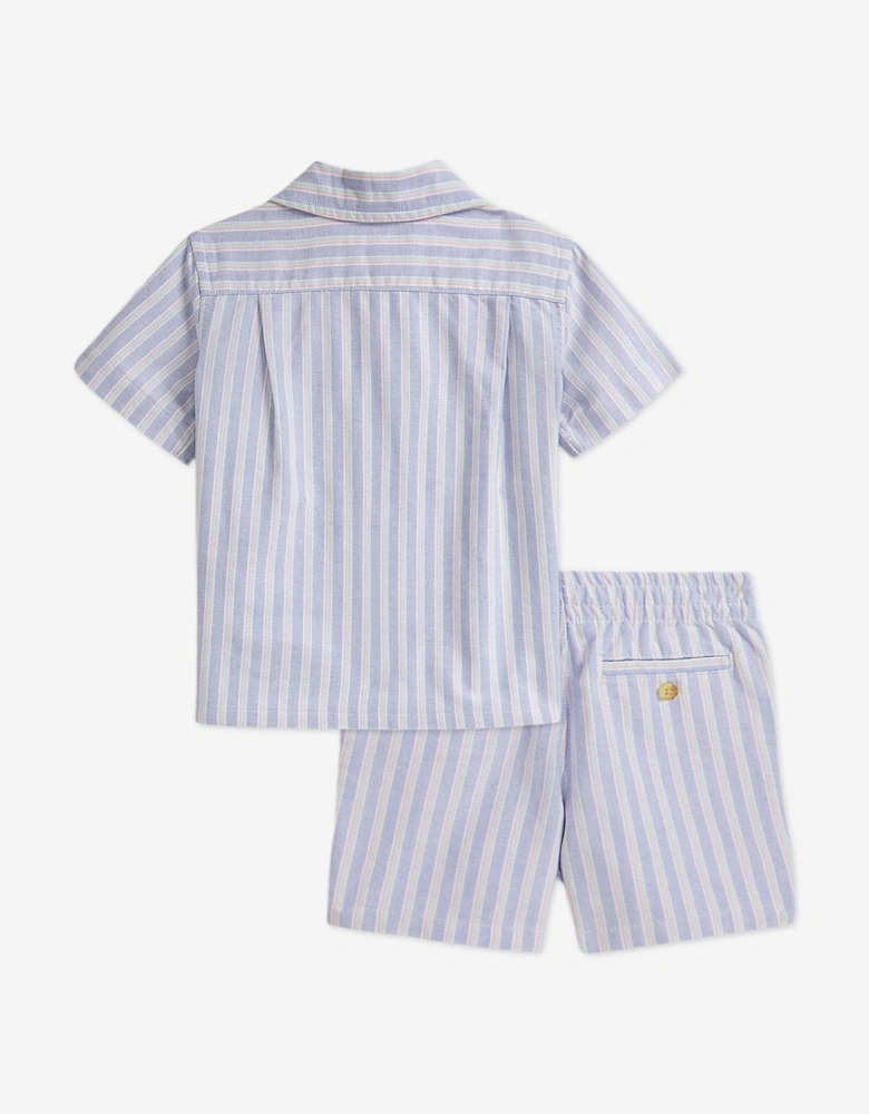 Baby Boys Oxford Shirt and Shorts Set in Blue