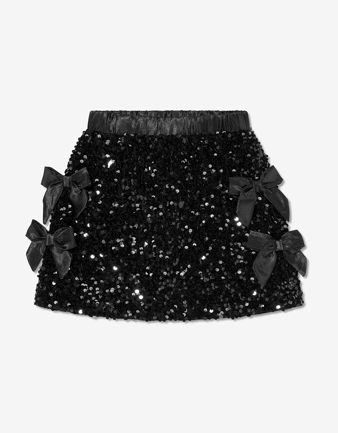 BCBGMAXAZRIA Girls Sequin Velvet Skirt in Black, 5 of 4