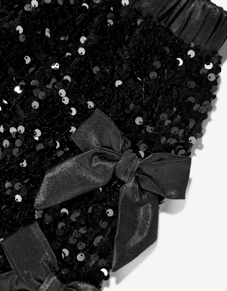 BCBGMAXAZRIA Girls Sequin Velvet Skirt in Black