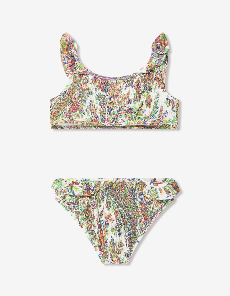 Girls Floral Paisley Bikini in Multicolour