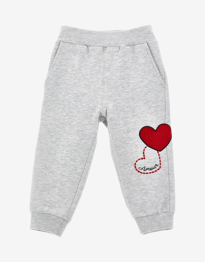 Baby Girls Heart Joggers in Grey