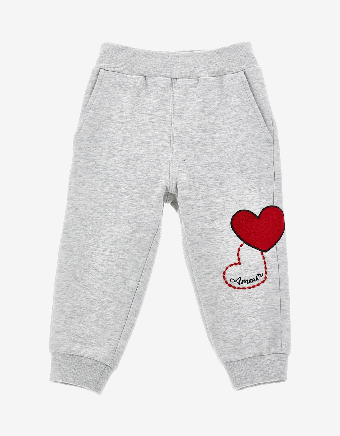 Baby Girls Heart Joggers in Grey, 5 of 4