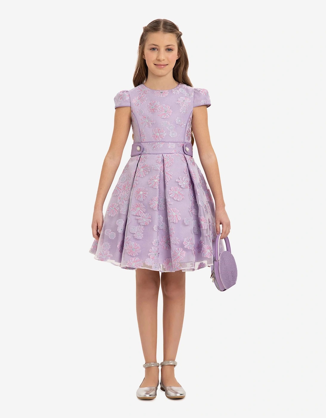 Girls Stylish Dress with Matching Bag in Purple, 7 of 6