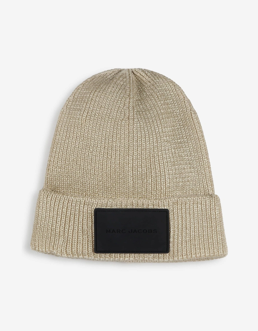 Girls Knitted Logo Beanie Hat in Gold