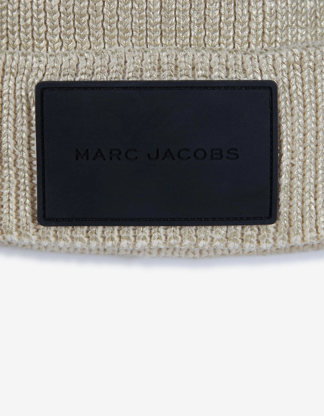 Girls Knitted Logo Beanie Hat in Gold