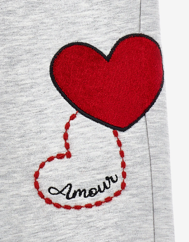 Baby Girls Heart Joggers in Grey
