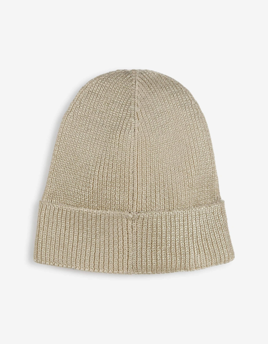 Girls Knitted Logo Beanie Hat in Gold
