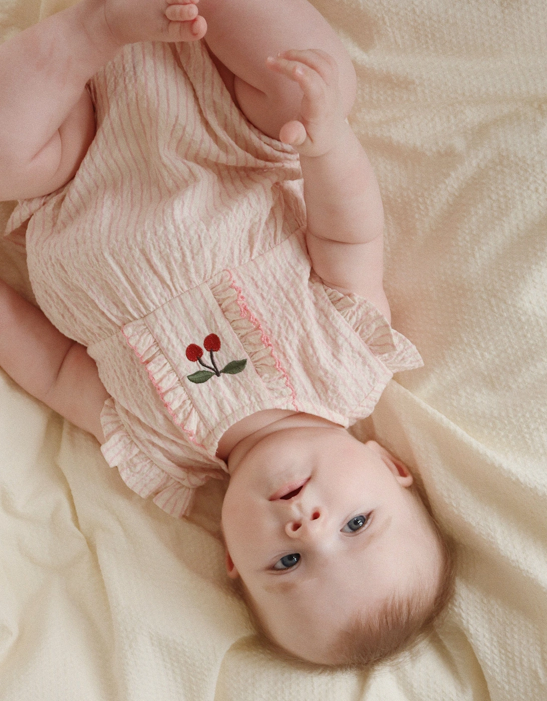 Baby Girls Ellie Frill Romper in Pink