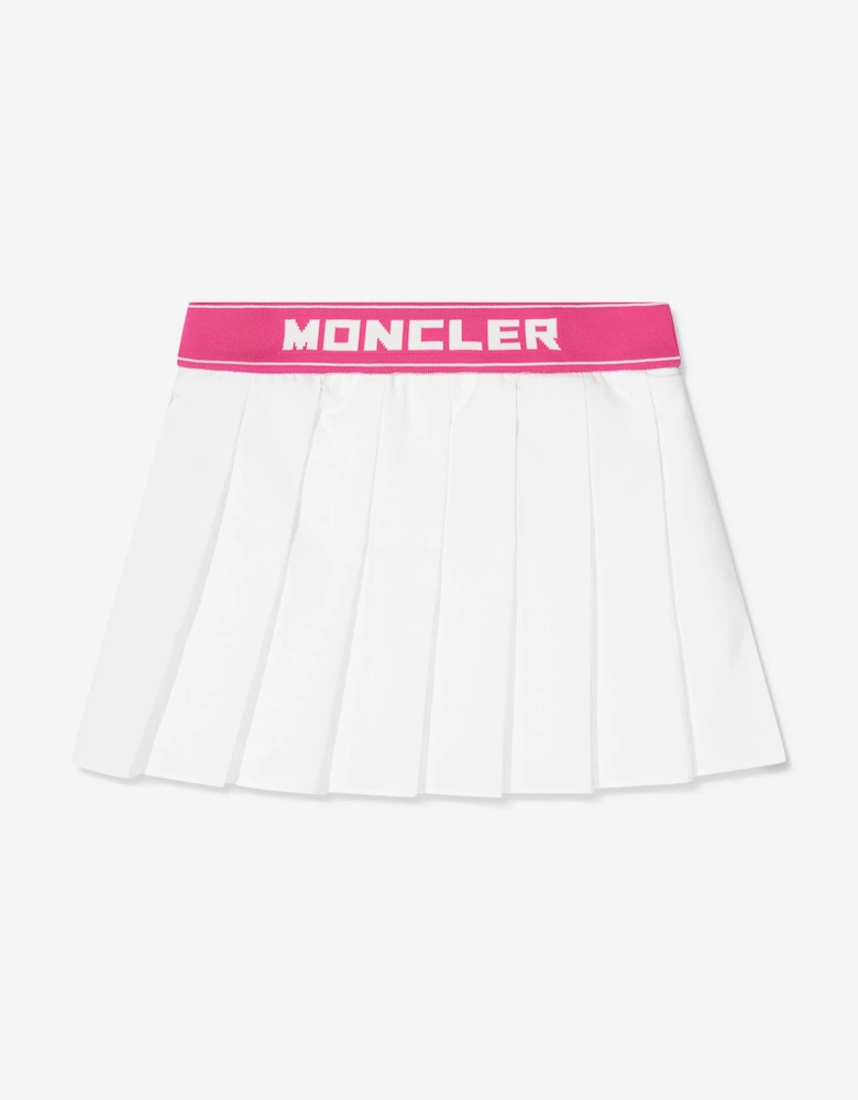Enfant Girls Pleated Skirt in White