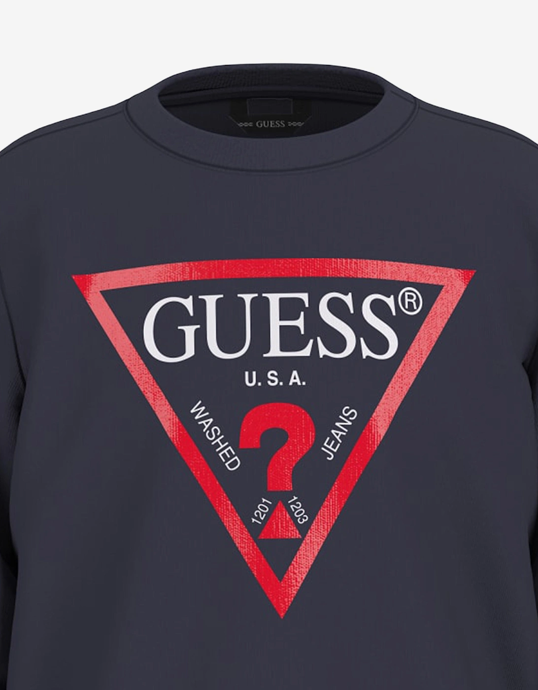 Boys Logo Print Sweatshirt in Navy