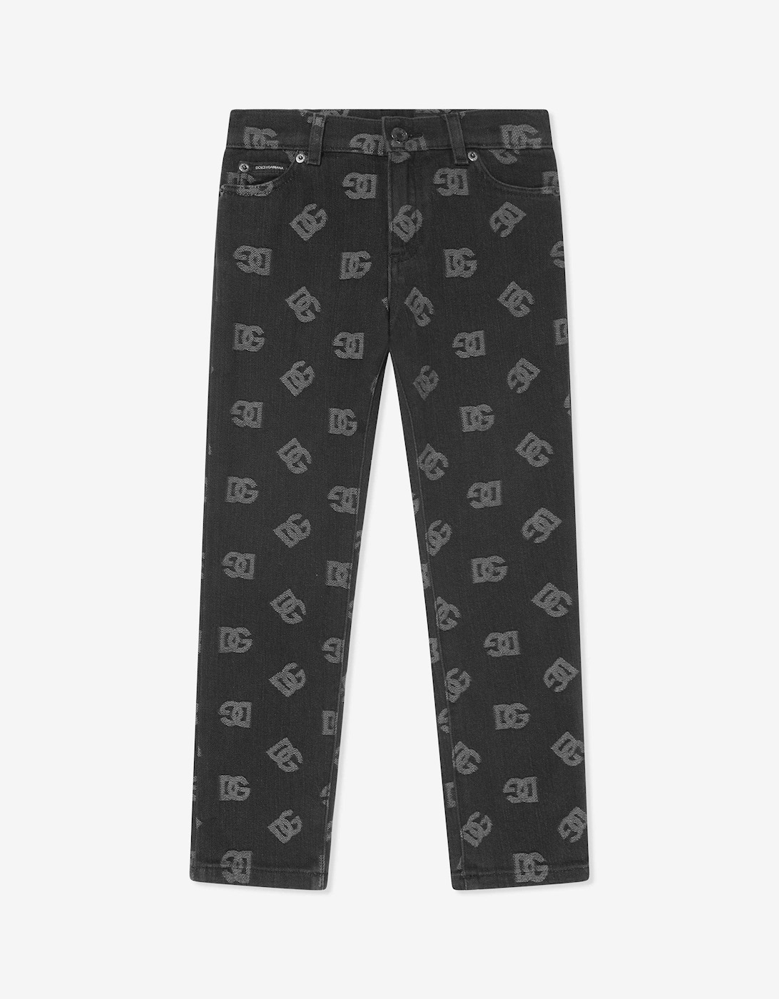 Boys Monogram Logo Jeans in Black, 5 of 4