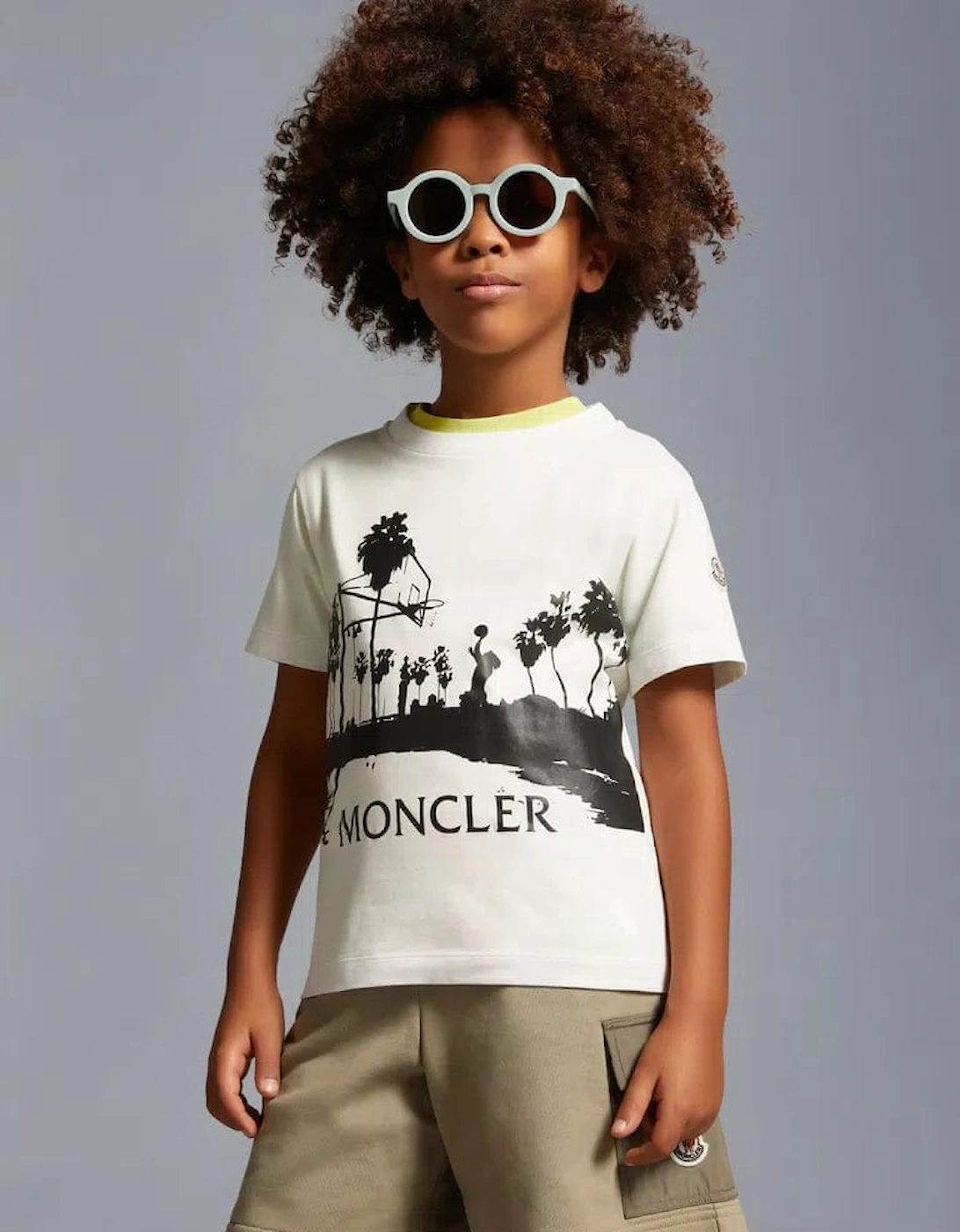 Enfant Boys Graphic Basketball Print T-Shirt in White