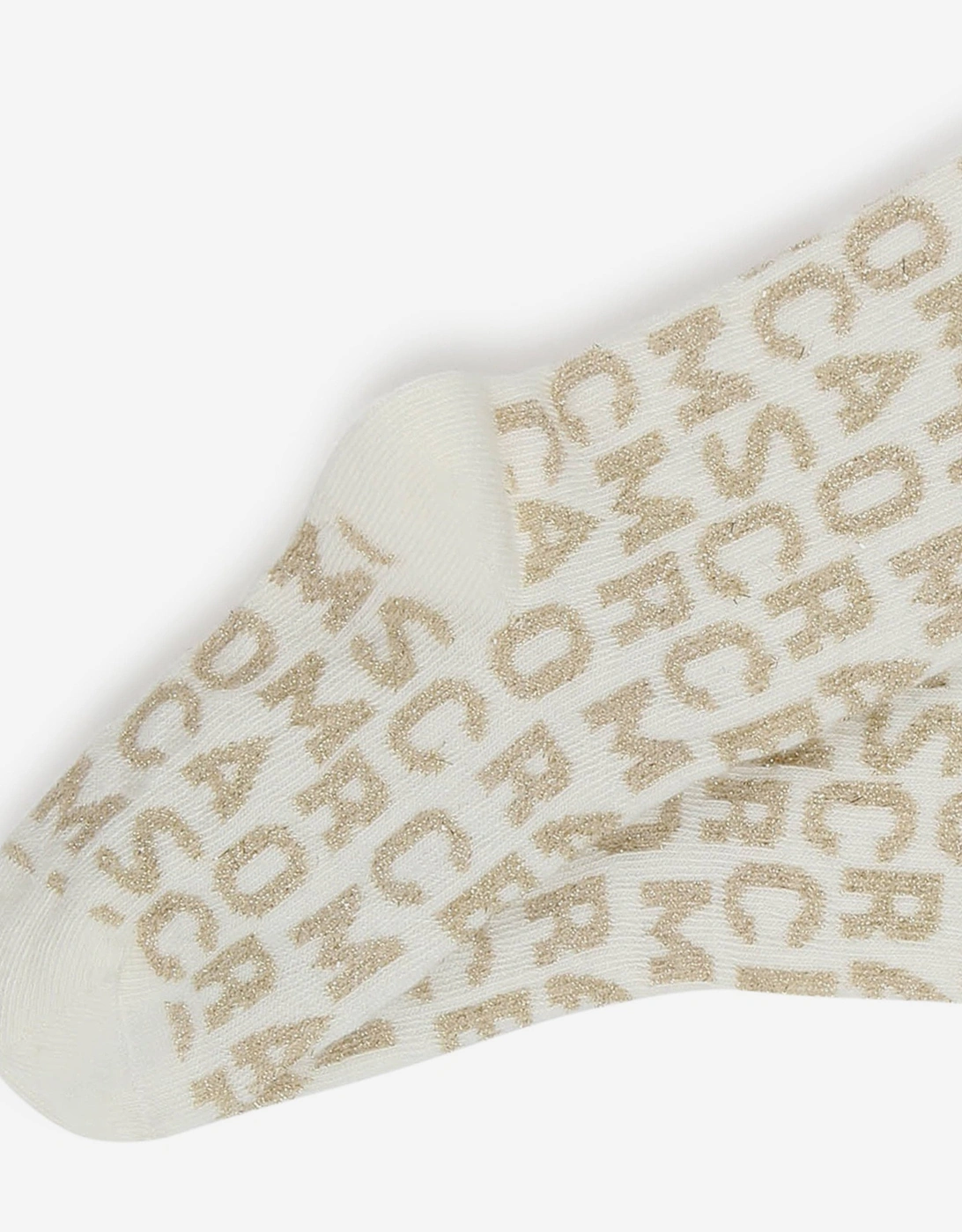 Girls Monogram Jacquard Socks in Ivory