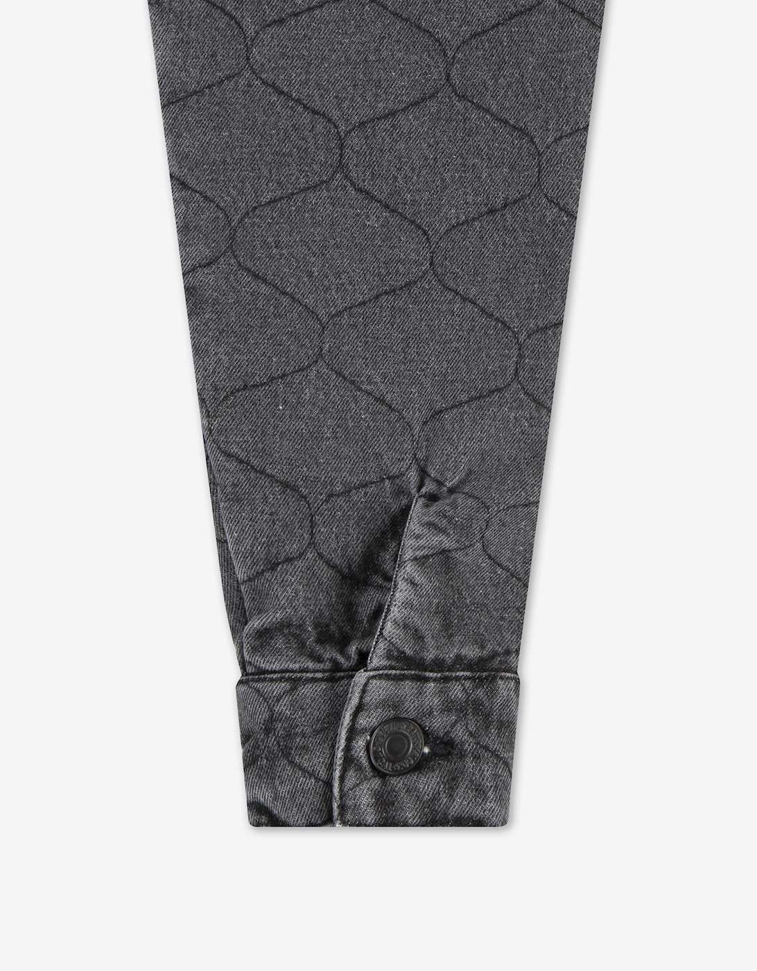 Girls Quilted Trucker Jacket in Black