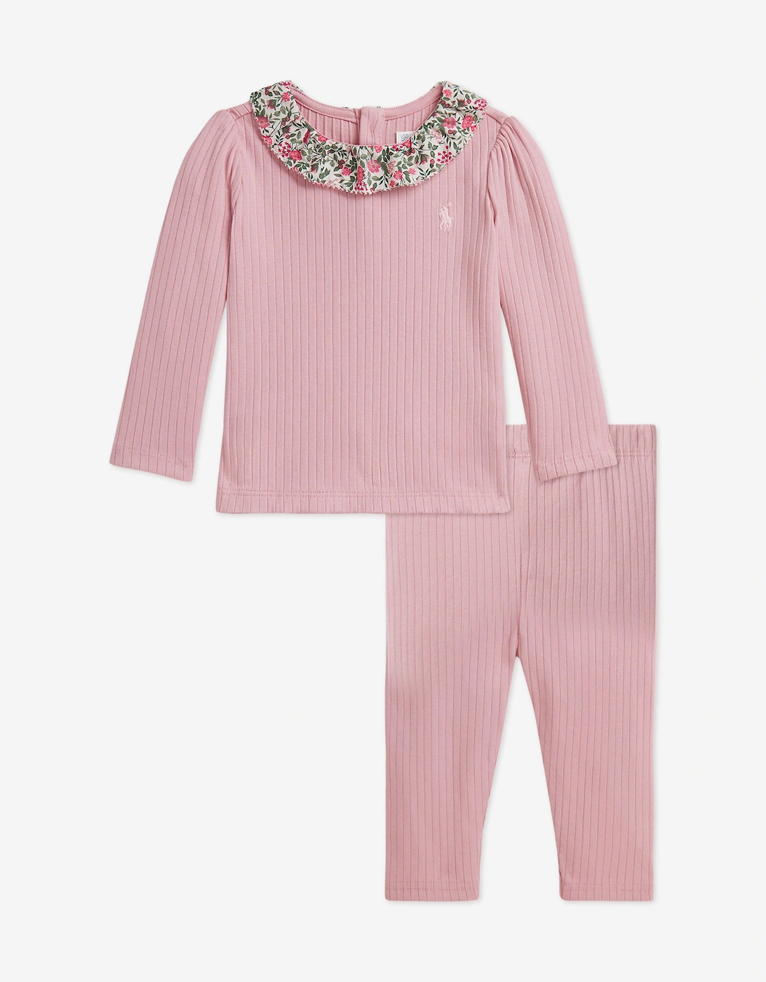 Baby Girls Rib Knit Leggings Set in Pink, 5 of 4