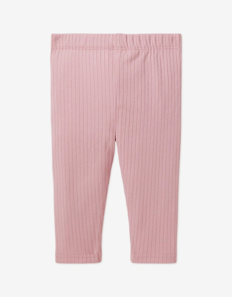 Baby Girls Rib Knit Leggings Set in Pink
