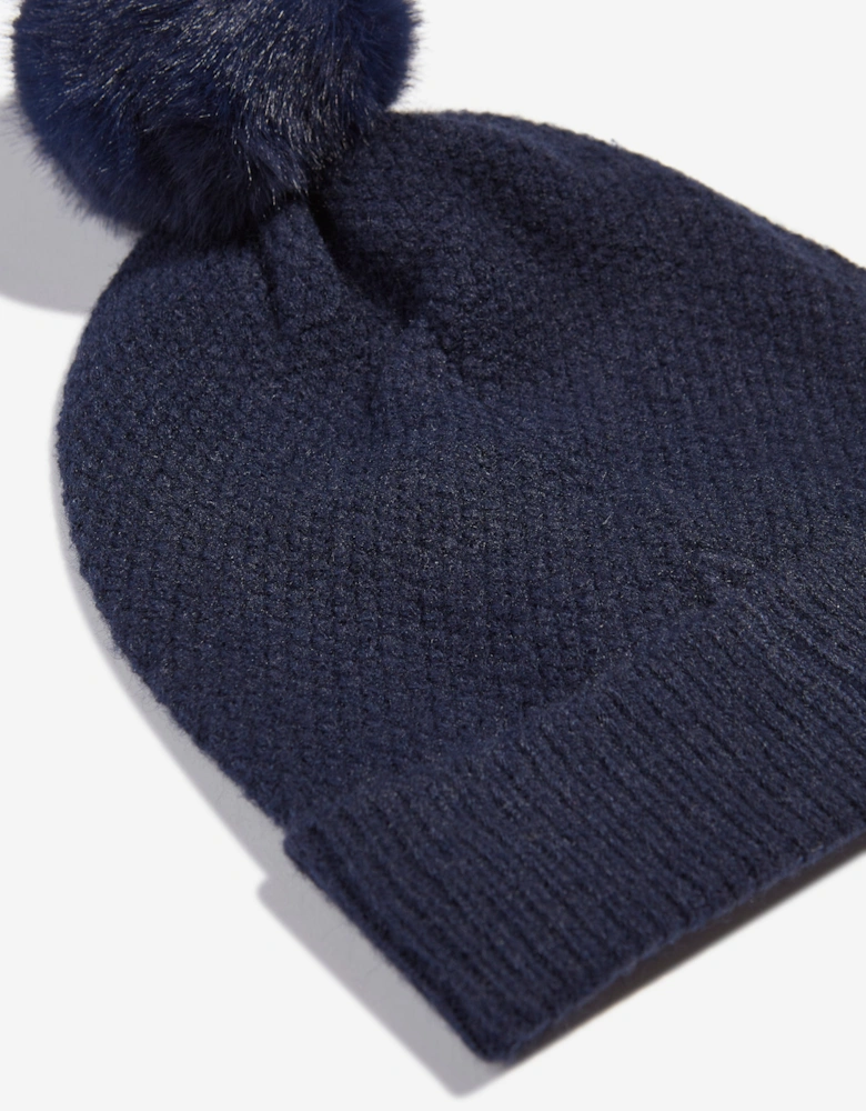 Girls Logo Pull On Hat in Navy