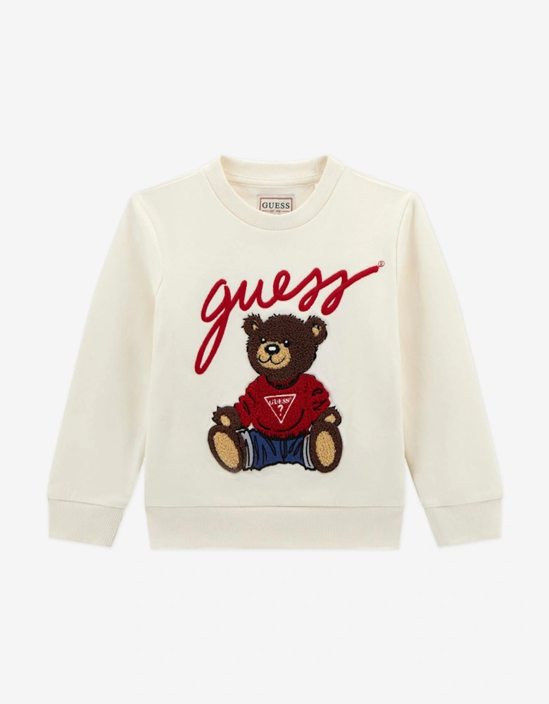 Kids Teddy Bear Sweatshirt in Ivory