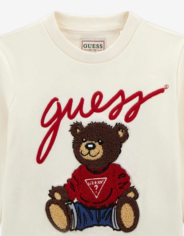 Kids Teddy Bear Sweatshirt in Ivory