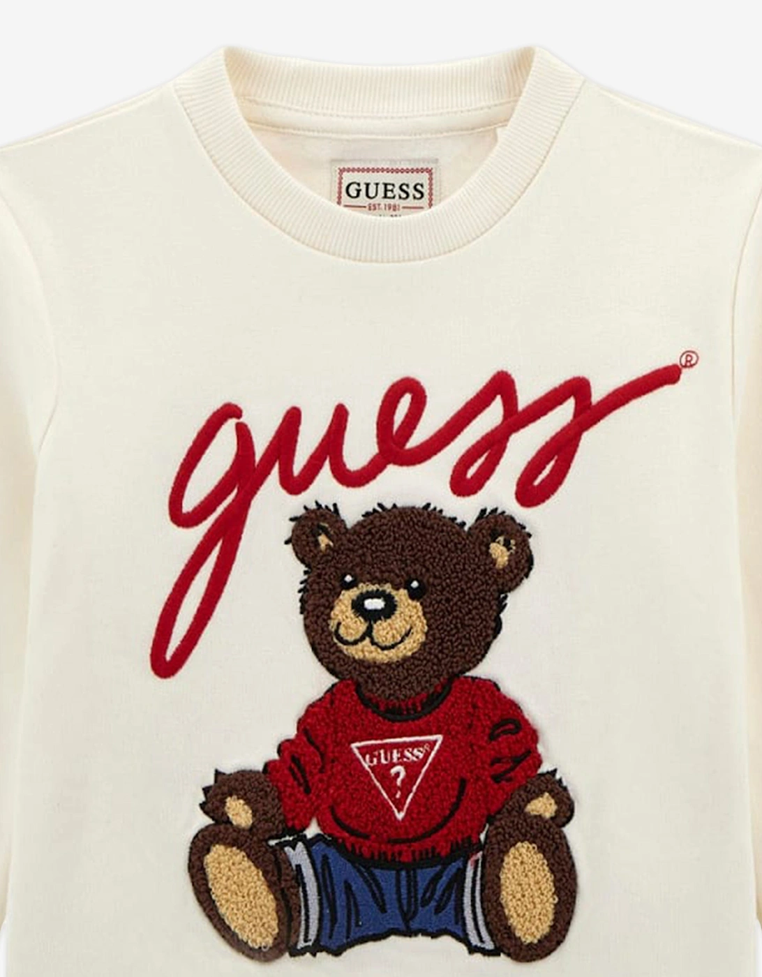 Kids Teddy Bear Sweatshirt in Ivory