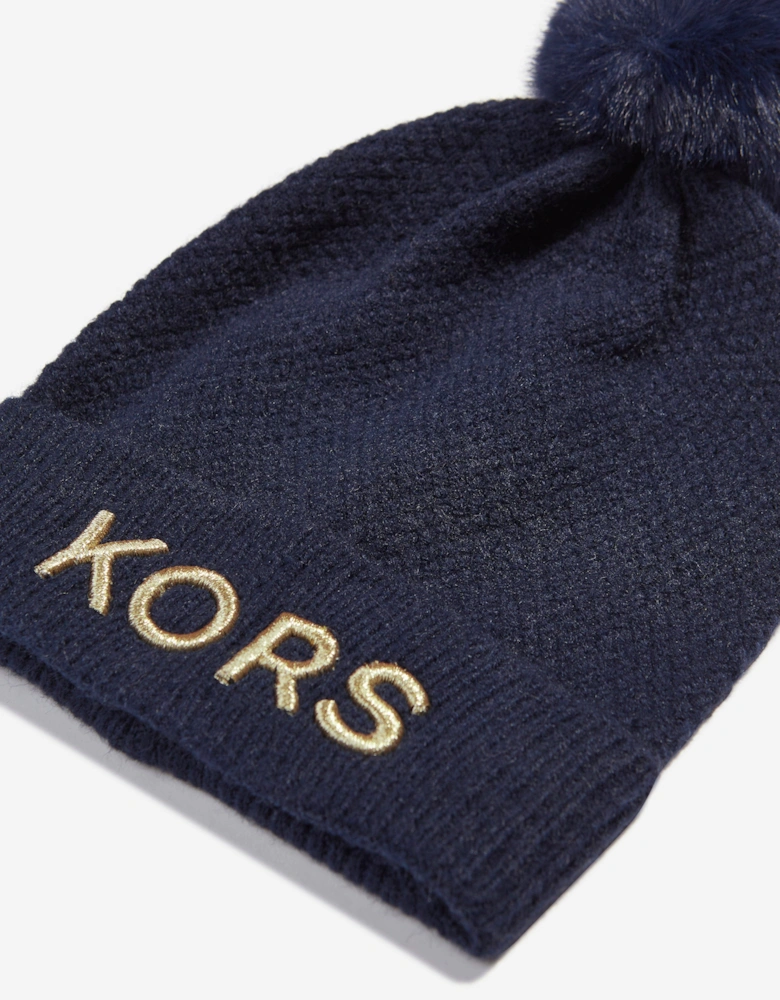 Girls Logo Pull On Hat in Navy