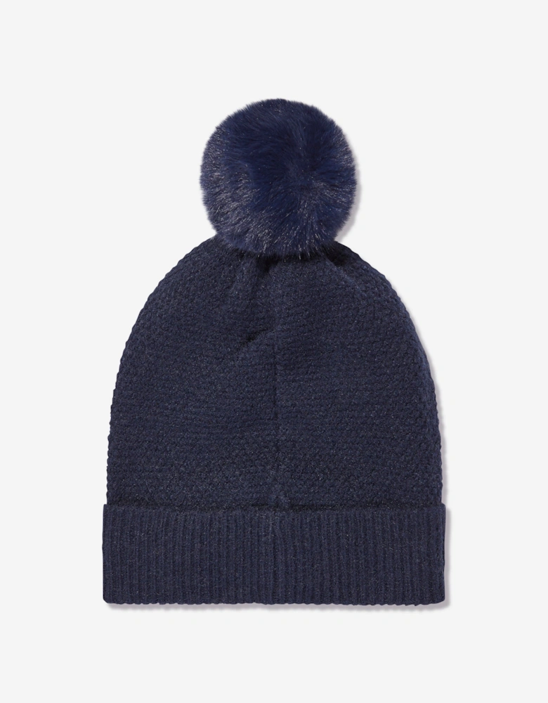 Girls Logo Pull On Hat in Navy