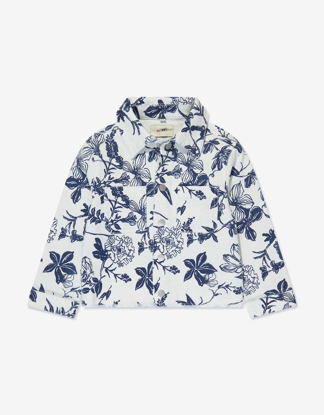 Girls Floral Manning Jacket in White, 5 of 4