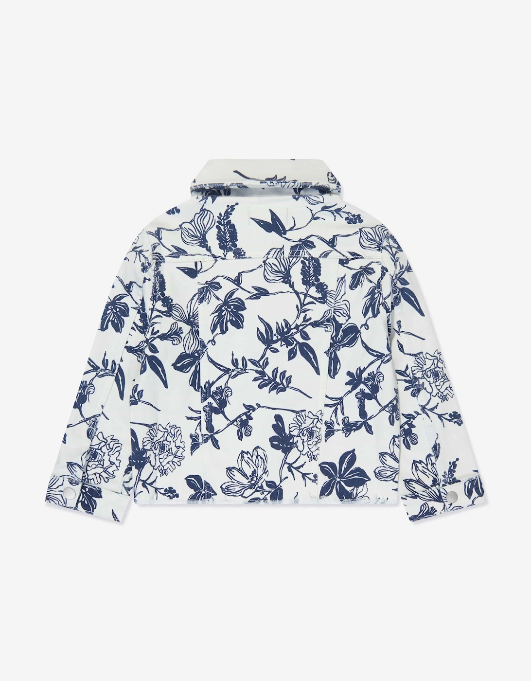 Girls Floral Manning Jacket in White