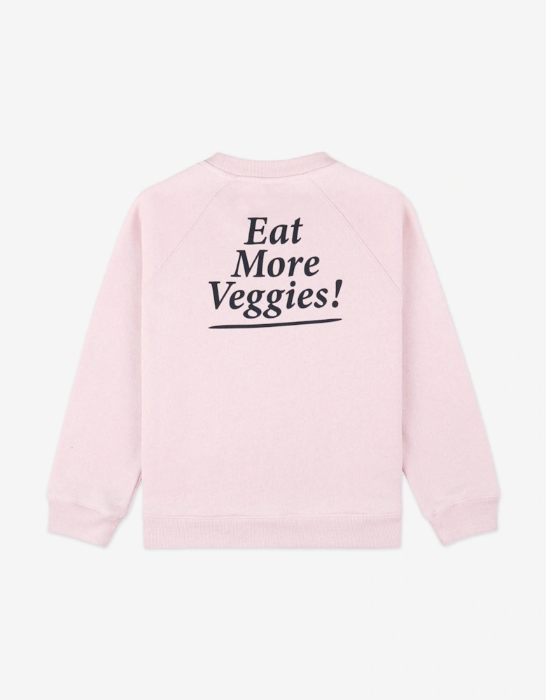 Kids Eat More Veggies Sweatshirt in Pink