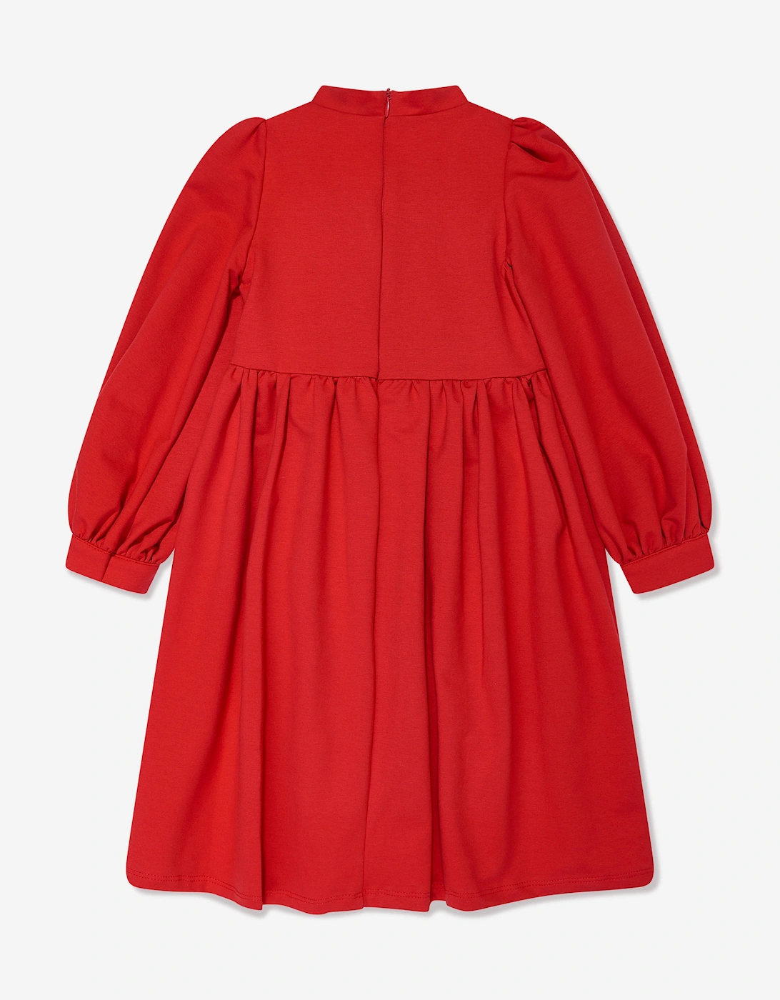 Girls Pleated Bow Dress in Red