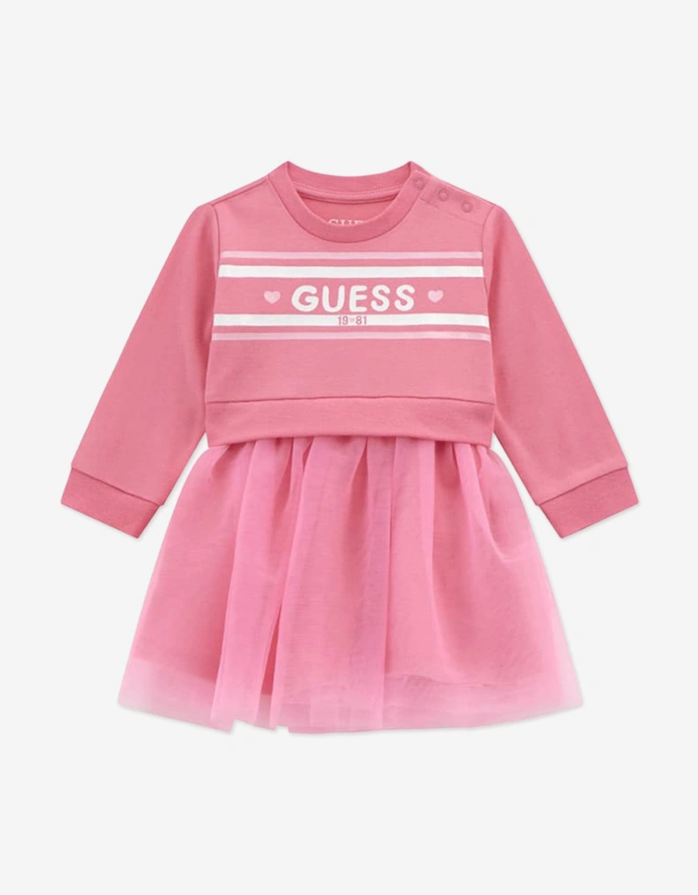 Baby Girls Dress and Knickers Set in Pink