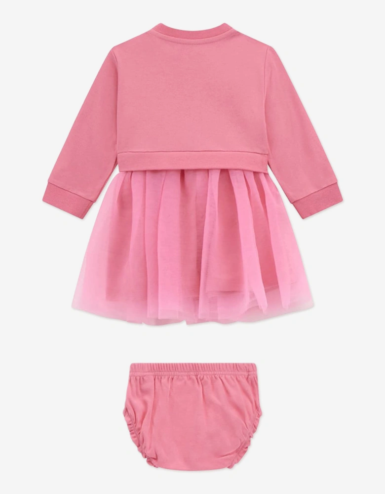 Baby Girls Dress and Knickers Set in Pink