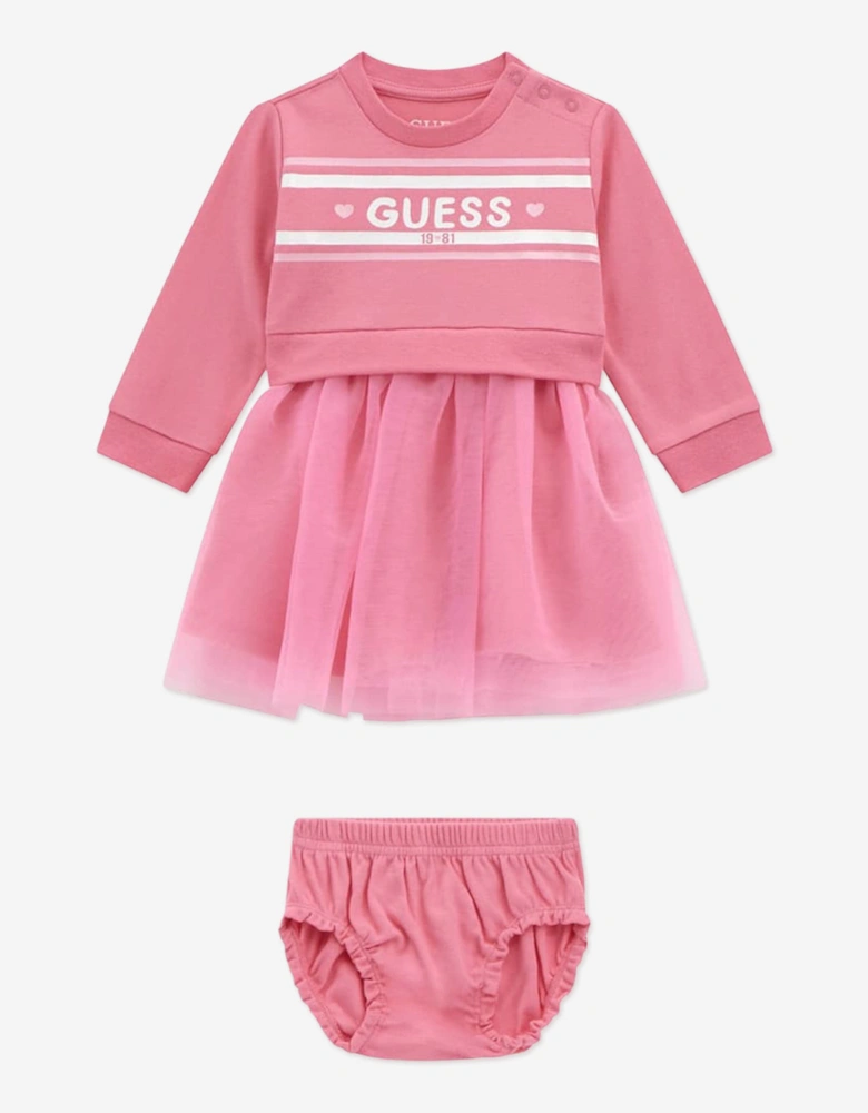 Baby Girls Dress and Knickers Set in Pink