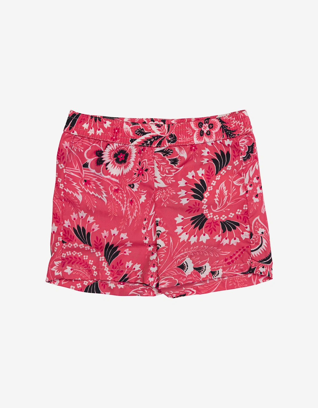 Boys Floral Paisley Swim Shorts in Pink, 5 of 4