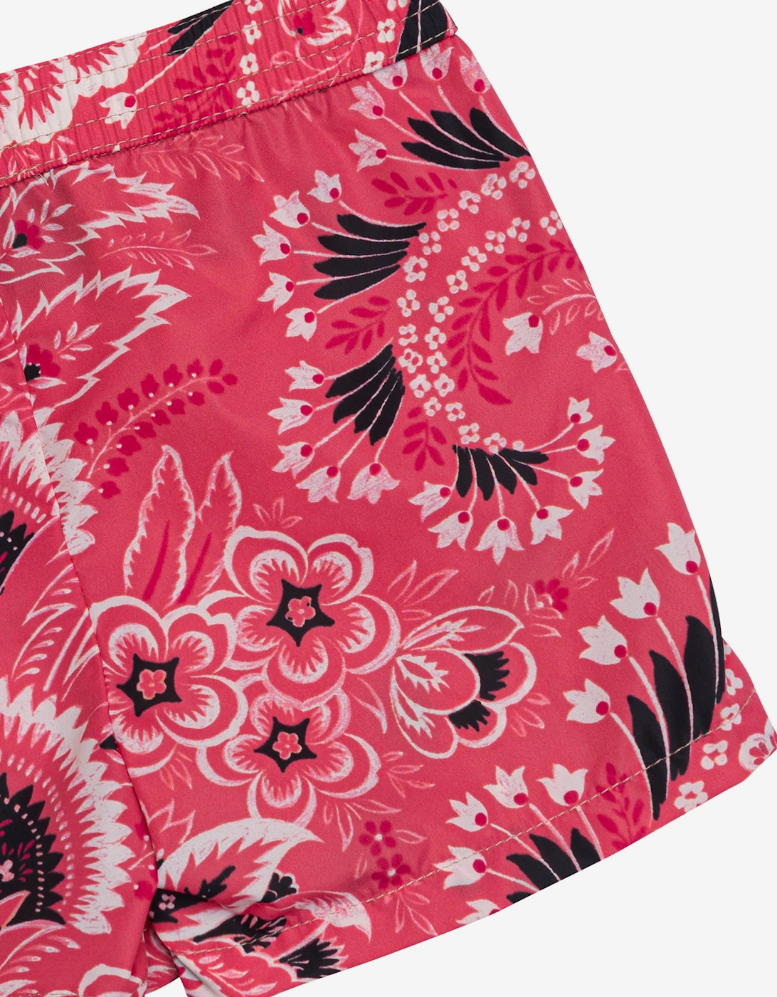 Boys Floral Paisley Swim Shorts in Pink